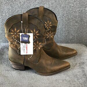 Santa Fe Company Women’s Leather Cowboy Bling Cowgirl Boots Size 10M NWT